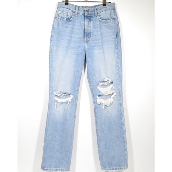 Lovers and Friends Reece High Rise Rigid Slim Straight Jean Light Wash Women 6 - Picture 1 of 3
